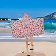 thumbnail image 2 of Yayeee Kids Hooded Towel with Hand Pockets Beach Soft Absorbent Bath Wrap 50 x 23.5 inch, Pink Tropical Pattern, 2 of 5