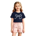 thumbnail image 4 of YAYUBA Girls Oversized T Shirts 5t Letter Print Crew Neck Back To School Short Sleeve Tee for Toddler Cute Blouse Tops Preppy Children's Shirts, 1-2 Years, Navy, 4 of 4