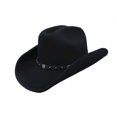 thumbnail image 3 of Western Fashion 69553-M 6.5 in. x 57 cm 100 Percent Wool Felt Top Hat, Black - Medium, 3 of 4