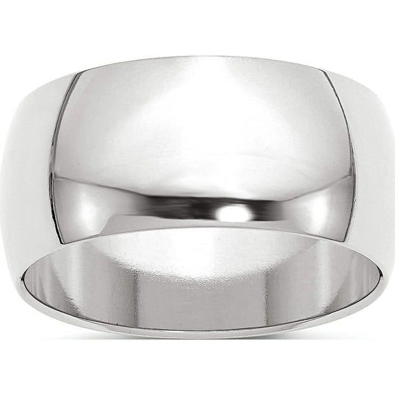 10K White Gold 10Kw 10mm Half Round Band Size 6.5 Made In United States 1whr100-6.5