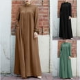 thumbnail image 1 of Gspmoly Robes pour Femmes, Robe Décontractée Ample pour Femmes à la Mode de Couleur Unie avec Col Montant, Fermeture Éclair et Poche, Style Élégant, Robes de Cocktail Offres du Jour, 1 of 9