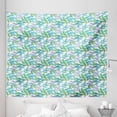 thumbnail image 1 of Leaves Tapestry, Composition of Foliage Detailed Arrangement with Ornate Nature Illustration, Fabric Wall Hanging Decor for Bedroom Living Room Dorm, 5 Sizes, Green Blue White, by Ambesonne, 1 of 1