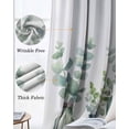 thumbnail image 3 of Teal Eucalyptus Leaves Kitchen Curtains Watercolor Vase Birds Cafe Short Curtains for Bathroom Blackout Window Curtain Grommet Small Window Treatment Tier Drapes for Bedroom Living Room 42"x45"x2, 3 of 9