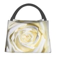 thumbnail image 2 of Vsdgher White Rose Print Insulated Reusable Bags with Sturdy Zipper and Handles, Foldable Totes for Hot or Cold Food Bring or Delivery, 2 of 8