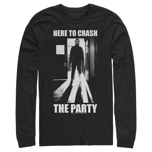 Men's Halloween II Michael Myers Crash the Party Long Sleeve Shirt Black X Large