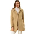 thumbnail image 1 of Abrigo Largo de Invierno Allegra K Caqui Doble Botonadura Mujer L, 1 of 6