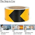 thumbnail image 3 of 10cm x 5cm Reflective Tape Waterproof Reflective Tape Warning Tape Sticker Safety Tape Visible Warning Tape for Vehicles Trailers Boats Trucks Black and Yellow, 3 of 5