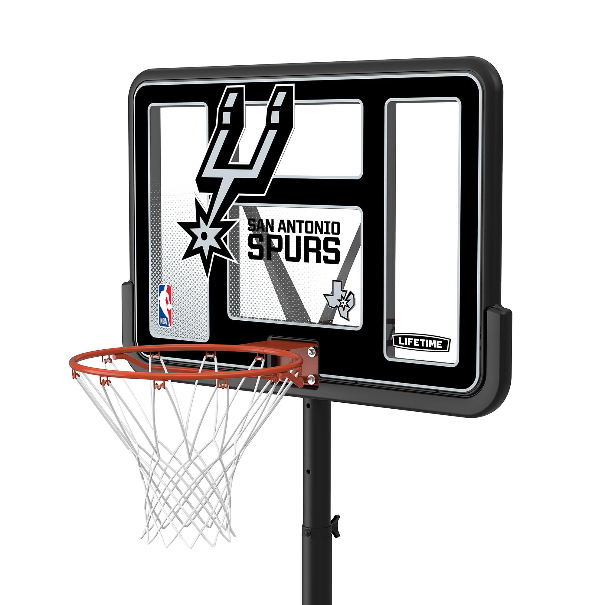 Lifetime NBA San Antonio Spurs 44" Portable Basketball Hoop with Wheels - 7.5 to 10 Ft Adjustable Height