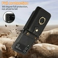 thumbnail image 6 of Phone Case for Samsung Galaxy Z Flip 3 5G 2021 Wallet Cell Cover with and Crossbody Strap Ring Stand RFID Credit Slot Card Holder Leather Flip ZFlip3 Z3 Flip3 3Z Women Men Girls Black, 6 of 7