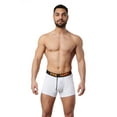 thumbnail image 2 of Foxpolo Men’s Boxer Briefs 4-Pack Gift Set – Cotton Stretch Underwear with Pocket – Breathable Soft Fabric – Sport Print – Comfortable Fit | L - White, 2 of 7