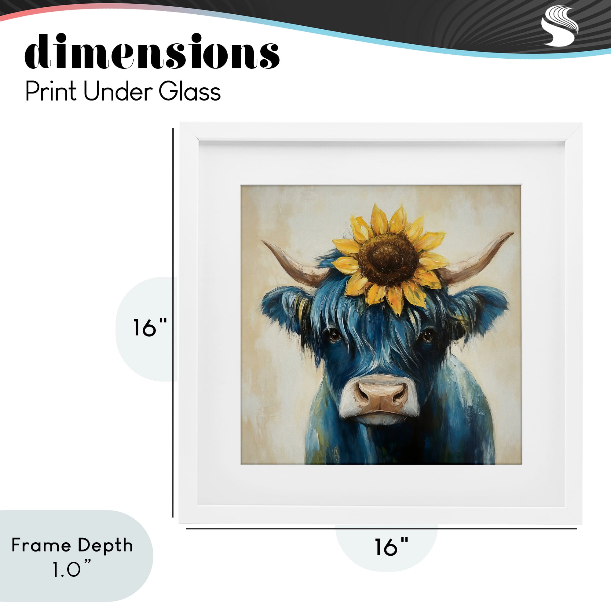 Stupell Industries Pastoral Sunflower Highland White Framed Print Under Glass, design by Tina LeCour