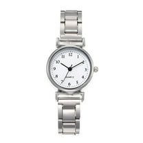 TELOLY Women Strap Quartz Watches Wrist Strap Round Watch Easy Read Number Dial Classical Office Ladies Fashion Adjustable Stainless Steel SilverWhite