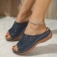 thumbnail image 6 of Mostsola Womens Sandals Boho Flower Hollow Out Wedge Sandals Slip on Shoes Slippers Summer Slides, 6 of 8