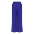 thumbnail image 4 of CHWGFWL Wide Leg Pants for Women Women's Spring/Summer Solid Color Washed Wrinkle Plus Large Elastic Waist Casual Pants Sports Pants Petite Wide Leg Pants for Women Wide Leg Pants Woman (Blue2,M), 4 of 6