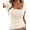 Beige, variant on PRETTYGARDEN Summer Tops for Women Short Sleeve Lace Trim Slim Fitted Henley Tee Shirts Y2K Fashion Clothing