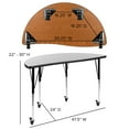 thumbnail image 5 of Emma + Oliver Mobile 47.5" Half Circle Wave Flexible Collaborative Grey Adjustable Height Activity Table, 5 of 11