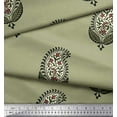 thumbnail image 3 of Soimoi Polyester Crepe Fabric Leaves & Paisley Block Print Fabric by The Yard 52 Inch Wide, 3 of 3