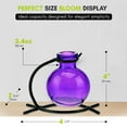 thumbnail image 2 of Couronne Co.  Casablanca Trio Vase, Recycled Floral Glass Vases for Centerpieces with Metal Stand - Table Top Decor for Home - 3.4 oz - Violet, 2 of 8