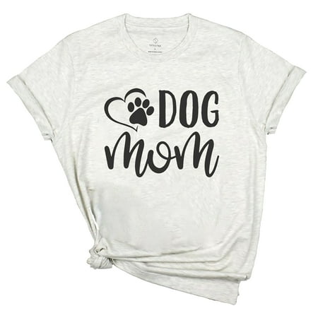 Blue Box Boutique Inc Oatmeal Dog Mom Shirt | Dog Lover Shirt, Dog Parent Shirt - Large