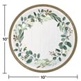 thumbnail image 2 of Party Central Club Pack of 96 Green and White Disposable Eucalyptus Round Paper Banquet Plates 10", 2 of 2