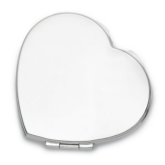 FB Jewels Silver-tone Heart Shaped Compact Mirror