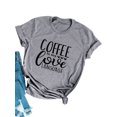 thumbnail image 1 of Women Coffee Is My Love Letter Printed Pullover Tops, 1 of 7