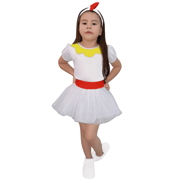 Disfraz de Primavera Gallina Unitardo con Falda Tutu Infantil Niña Talla 8 a 10 años