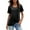 Black, variant on OSOLU O-Neck Short Sleeve Casual T-Shirt Tshirts Tee For Women With Knot Detail Solid Color Relaxed Fit Tops Relaxed Fit Dailywear