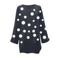 thumbnail image 2 of ICQOVD Plus Size Womens Long Sleeve Dot Print Loose V-Neck Shirts Blouses Top, 2 of 4