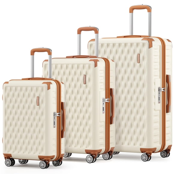 Set de equipaje Melalenia de 3 piezas de carcasa dura con ruedas giratorias