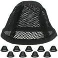 thumbnail image 1 of 10 Uds. Gorro de red de malla negra para mujeres y hombres, gorros de pelucas elásticos negros para dormir, tejidos y extensiones de cabello de ganchillo, 1 of 6