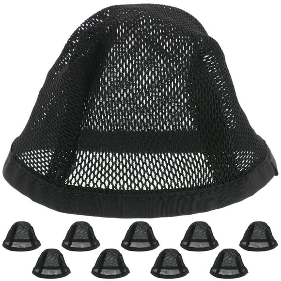 10 redecilla de malla negra para el pelo para mujeres y hombres, gorros elásticos negros para pelucas, para dormir, tejer y extensiones de cabello de crochet
