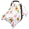 thumbnail image 1 of Sunflower Floral Car Seat Cover for Baby, Peekaboo Opening Carseat Cover for Boys and Girls, Minky Blanket / Nursing Covers for Breastfeeding, 1 of 5