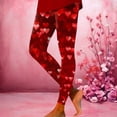 thumbnail image 2 of Conairie Workout Leggings For Women Valentine Heart Graphics Stretchy Yoga Pants Comfort Soft Casual Tights Tummy Control Activities Trousers Red XXL, 2 of 4