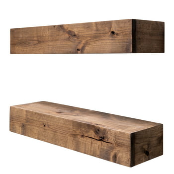 Set of 2 Drakestone Designs Solid Wood Floating Decorative Wall-Shelf