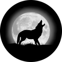Tire Cover Central Wolf Howling at Moon (Select Size/Camera in Menu) 255/70R18