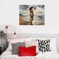 thumbnail image 4 of COMIO Wabi,Sabi Art Abstract Sea Sailing Boat Landscape Canvas Painting, Misty Morning Ocean Mural, White Minimalist Living Room Wall Decor, Decor Canvas, Art Print, 4 of 4