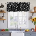 thumbnail image 3 of 2 Pack Black White Floral Valance for Window Gray Leaf Watercolor Botanical Spring Kitchen Valance Rod Pocket Short Curtain Topper Decorative Window Treatment for Living Room Bedroom 42"x12", 3 of 9