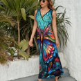 thumbnail image 3 of Watercolor Butterfly Vestido Sin Mangas Vestidos Para Mujer, Vestido Suelto De Verano 2025, 3 of 5
