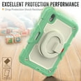 thumbnail image 6 of iPad Mini 6 Case 8.3 Inch 2021,Rugged Protective Case with Tempered Glass Film 360° Rotatable Kickstand Handle Kid Proof Case for Apple for iPad Mini 6th Generation 8.3 inch 2021,Green, 6 of 9
