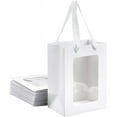 thumbnail image 1 of 20 bolsas de regalo de papel kraft con ventana transparente, bolsas de compras con asas para cumpleaños, despedidas de soltera, festivales, fiestas, color blanco, 5,91 x 7,87 x 4,06 pulgadas, 1 of 9