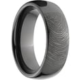 thumbnail image 3 of 8mm Half-Round Black Zirconium Ring with a Lasered Fingerprint Design, 3 of 3