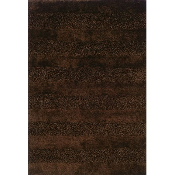 Moretti Skyline Shag Area Rug 27203 Brown Shaggy Stripes 6' 9" x 9' 6" Rectangle