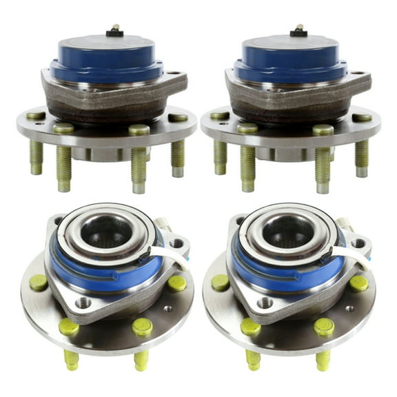 AutoShack Front & Rear Hub Bearing Assemblies for Cadillac, CTS 2004-2007 STS 2005-2011 SRX 2004-2009, RWD AWD V6 3.6L V8 4.6L 5.7L 6.0L - With ABS, 6-Lug