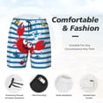 thumbnail image 3 of Honeii Red Funny Crab on Blue Stripe Print Men's Swim Shorts,Mens Swim Trunks,Breathable Mesh Beach Shorts for Swimming,Surfing, and Beach Activities-XX-Large, 3 of 6