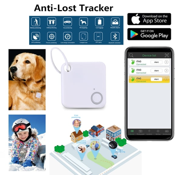 Anti-Lost Theft Device,Self-Portrait Tracking Device Alarm Bluetooth GPS Tracker for Kids,Keys,Dogs,Phones,Walltes,Pets,Smartwatch