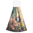 thumbnail image 2 of Wobogo Flower Butterflies Hand Towel Set of 2 Absorbent for Kitchen and Bathroom With Velcro Hanging Loop 18.2×14in, 2 of 7