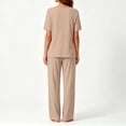 thumbnail image 3 of Gytharion Lounge Pj Sets for Women Plus Size Summer 11-Piece Modal Pajama Sets Solid Color Short Sleeve Crew Neck Tops with Drawstring Pants Women's Ice Silk Home Sleepwear Sets, 3 of 6