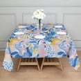 thumbnail image 3 of Multicolor Cartoon Floral and Leaf Pattern Square Tablecloth,Waterproof Square Table Cover,Wipeable Spillproof Washable Table Cover for Home Kitchen Party Decor 42"X42"(107x107cm), 3 of 6