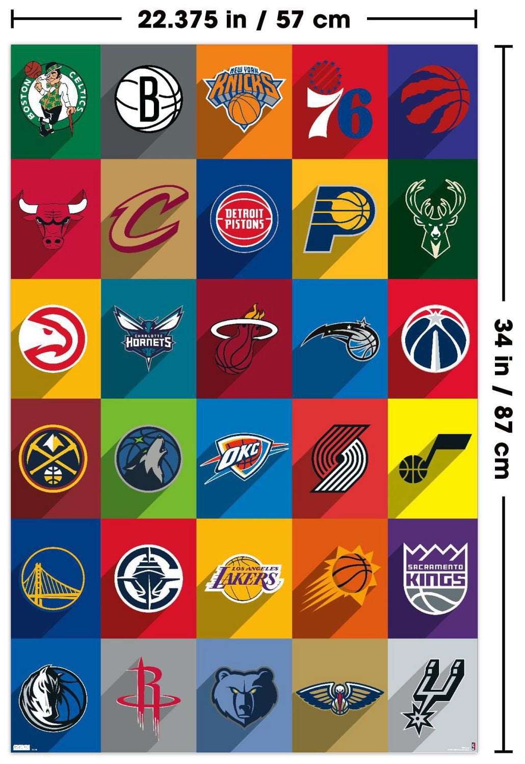 NBA League - Logos 24 Wall Poster, 22.375" x 34"